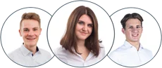 Am Online Marketing Service im Bereich Support, Terminvereinbarung arbeitet das CSS3 Team von Kundenwachstum bestehend aus Michelle, Philip und Sören.